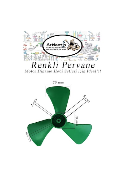 Deney Eğitim Pervanesi 10 Adet Çok Renkli
