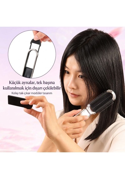 Mini Katlanabilir Aynalı Tarak Saç Fırçası Pratik Taşınabilir Her Saça Uygun Aynası Çıkabilen Belirtilmemiş