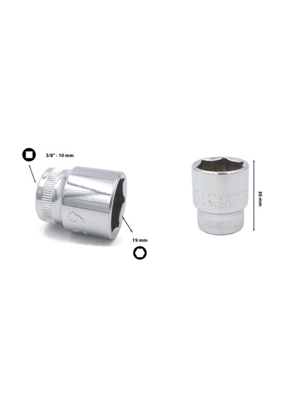 Ceta Form 19 mm 3/8” 6 Köşe Lokma Anahtar C12-H19