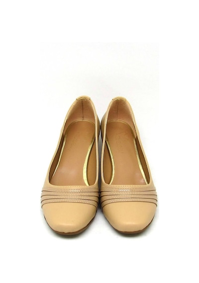 Beety Akyn23-8664 Nut Kadın Küt Burun Kalın Topuk Ayakkabı Ten Rengi