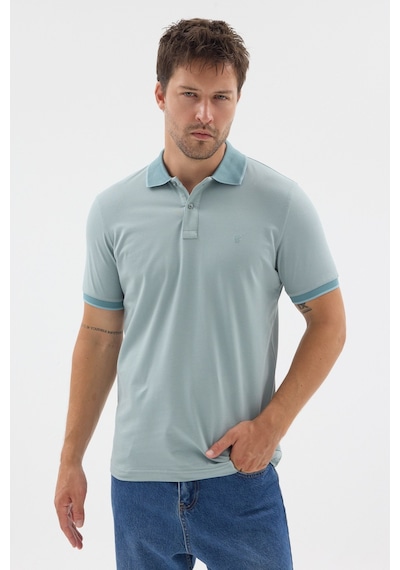 Mavi Polo Yaka Pike Kısa Kol Slim Fit %100 Pamuk Tişört 1011260171 Buz Mavi