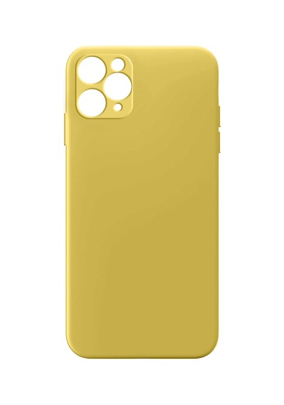 İphone 11 Pro Max İle Uyumlu Kamera Korumalı İçi Yumuşak Kadife Dokulu Şok Emici Tam Koruma Sağlayan Lansman Liquid Silikon Kılıf Sarı