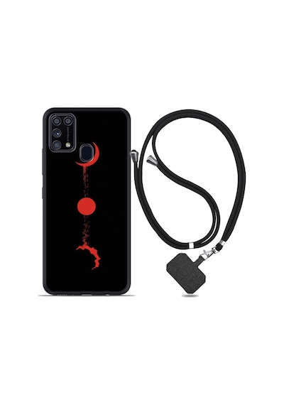 Samsung Uyumlu Galaxy A21S Kılıf Ipli Askılı Red Moon 1710