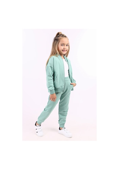 Toontoy Kids Toontoy Kız Çocuk Fermuarlı Kanguru Cepli Eşofman Takım Lila