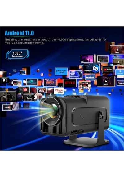 Ioıuskku 1080p Mini Projektör Desteği Android 11.0 Hy320 Led