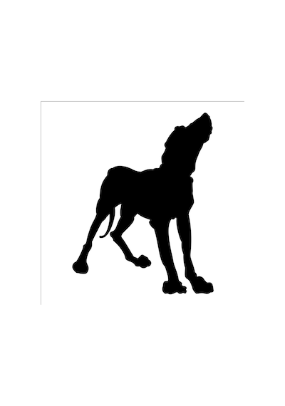 Köpek Folyo Sticker Derstv893 40cm Uzunluk Siyah