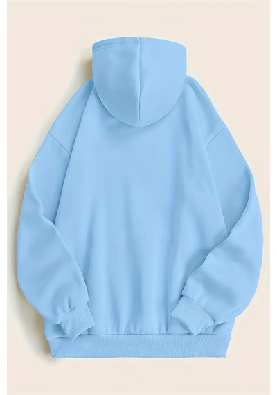Uyguntarz Mooooody Baskılı Unisex Oversize Sweatshirt Bebe Mavisi