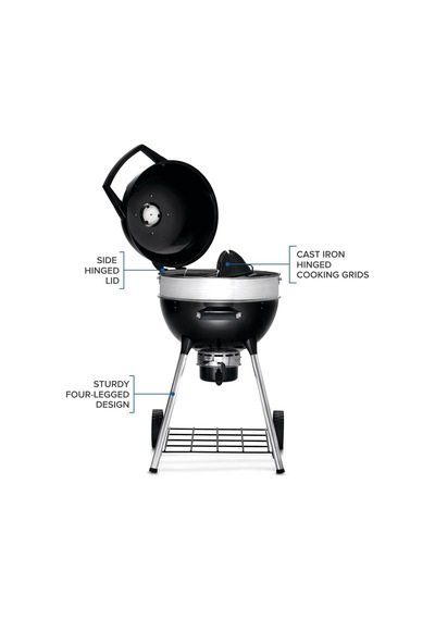 Tr Pro 18 İnç Kömür Kettle Grill - Pro18k-leg-3 - Siyah, Paslanmaz Çelik Ara Halka, 1540 Cm² Pişirme Alanı, Sağl Genel