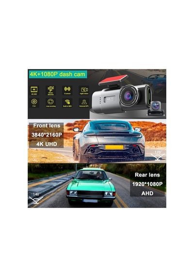 4k Ultra Hd Araç Kamerası Wifi Dahili Gps G Sensörlü Gece Görüşlü Araç İçi Kamera Dvr Dash Cam