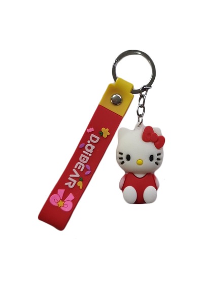 22 Cm Silikon Anahtarlık Hello Kitty Anahtarlık - Kırmızı Hello Kiti Çocuk Anahtarlık