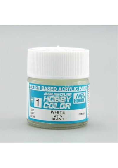 10 Ml. White Aqueous Serisi Maket Boyası, Mr.hobby H001 Standart