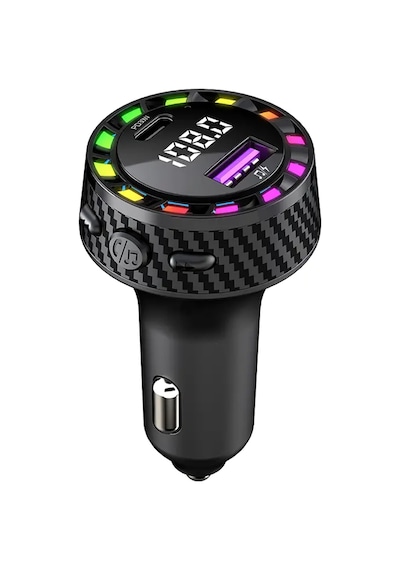 Rgb Işıklı 5.3 Bluetoothlu 30w Usb Type C Hızlı Şarjlı Araç Kiti - Mp3 Çalar, Eller Serbest Modlu