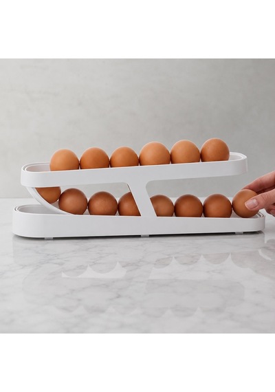 Buzdolabı Yumurta Standı 2 Katlı Plastik Yumurta Organizer 14-17 Adet Kapasiteli Çok Renkli