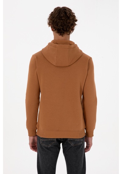 U.S. Polo Assn. Erkek Regular Fit Kapüşonlu Şardonlu Camel Basic Sweatshirt 50315582-VR233