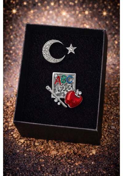 Öğretmenlere Özel Anlamlı Broş Seti 4 Renkli