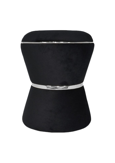 Fine Black-silver Puf Siyah