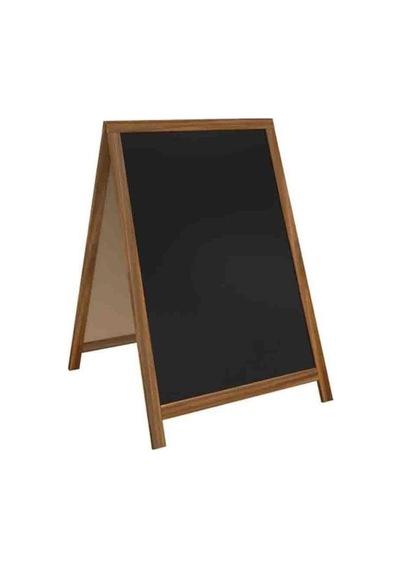 Panda 60x85 Cm Ahşap Ayaklı Çatı Tipi Yazı Tahtası Siyah Pan121