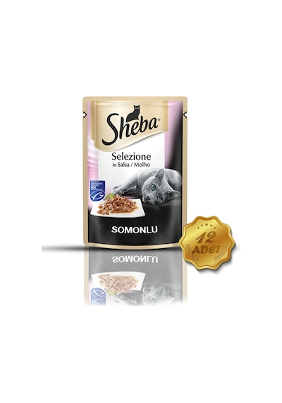 Sheba Selection Somonlu Pouch Yetişkin Kedi Yaş Maması 12 x 85 G