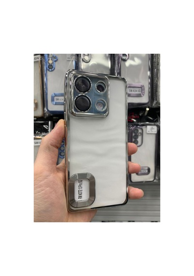 Xiaomi Redmi Note 13 Pro 5g Kamera Lens Korumalı Şeffaf Yumuşak Silikon Telefon Kılıfı Kapak Gümüş