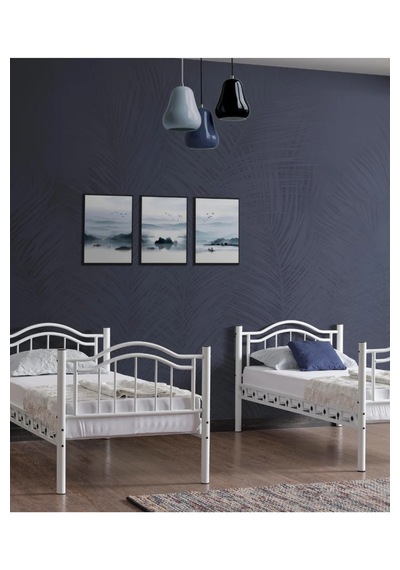 Missidea Belinay Ayrılabilir Estetik Metal Ranza Beyaz 90x200 Cm 90 x 200 CM