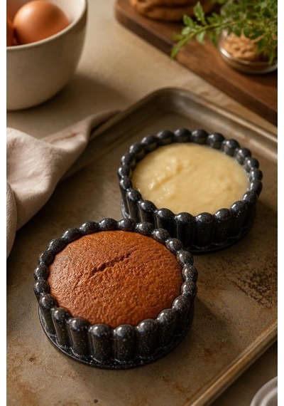 Busstier Mini Alüminyum Döküm Kek Kalıbı Seti 2 Adet Çap 11 Cm Dayanıklı Ve Yapışmaz Tasarım Tart Diğer