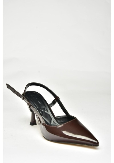 Fox Shoes U480441108 Kahverengi Rugan İnce Topuklu Kadın Abiye Ayakkabı Kahverengi