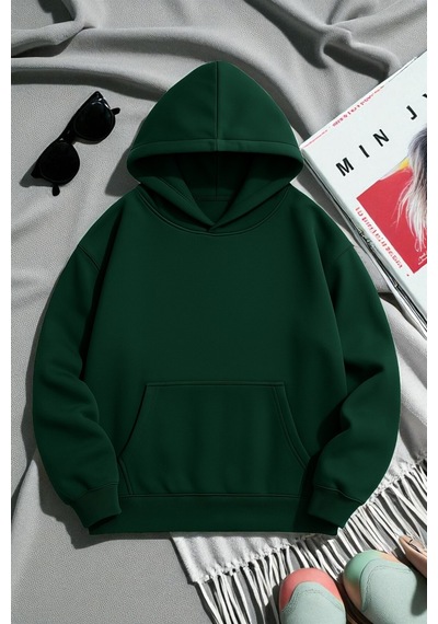 Uyguntarz Scream Baskılı Oversize Sweatshirt Yeşil