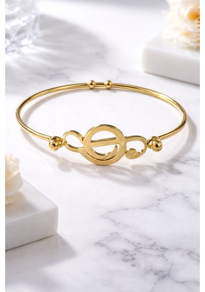316l Paslanmaz Çelik Sol Anahtarı Figürlü Unisex Bileklik Seti Gold & Gümüş Renk 2 Li Minimal Bilezik Kadın & Erkek Uyumlu Antrasit