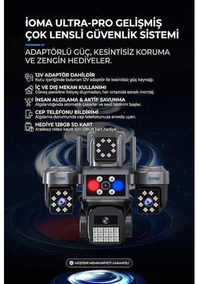 4 Kameralı Wifi - Maxı Scan Pro - Çakarlı - 64 Kanal Vms Kablosuz Kamera