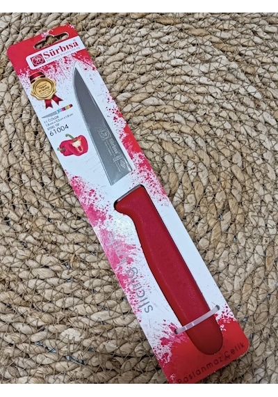 Sürmene 61004 Mutfak Bıçağı 9,50 Cm Kırmızı Çok Renkli