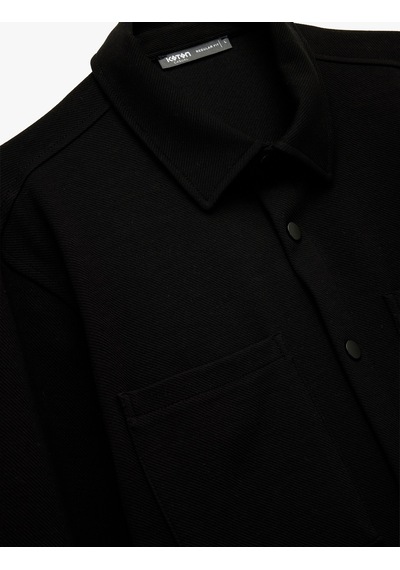 Koton Regular Fit Cepli Çıtçıt Düğme Detaylı Klasik Yaka Uzun Kollu Gömlek Ceket Siyah 6wam60111hw Siyah Koton Regular Fit Cepli Çıtçıt Düğme Detaylı Klasik Yaka Uzun Kollu Gömlek Ceket Siyah 6wam60111hw Siyah