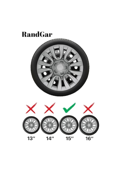 Daewoo Super Saloon 15 İnç Jant Kapağı 4 Adet Gri G107 Rand