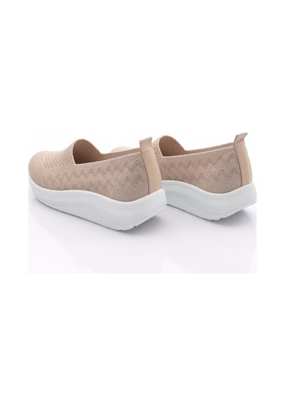 Dgn 4510 Kadin Comfort Ayakkabi Bej Simli