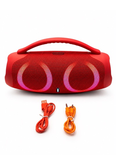 Booms Box3 Rbg Hoparlör Süper Bass Bluetooth Fm Radyo Udb Aux Tf Kart Desteği Renkli Led Işıklı 2 Hoparlörlü 5.3 Bluetooth Su Dayanıklı Taşınabilir