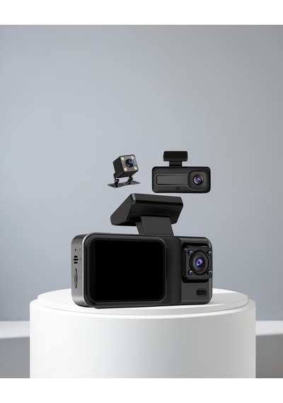 3 Kameralı Araç İçi Kayıt Cihazı Full Hd Wi-fi Gece Görüşlü
