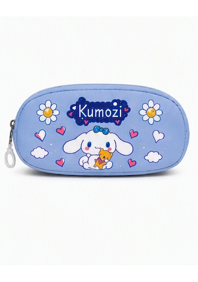 Cinnamoroll Baskılı Aksesuarlı Cüzdanlı Okul Çantası Ve Kalemlik Seti Mavi
