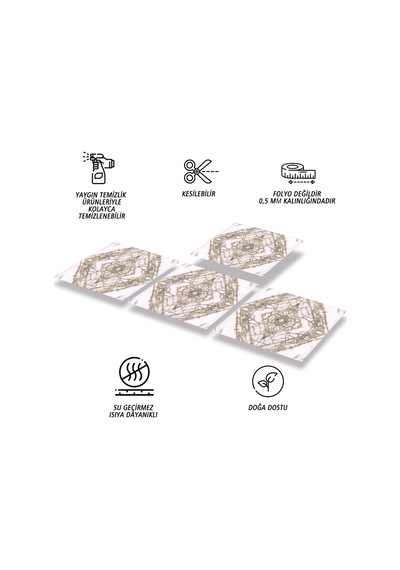 Tink Kendinden Yapışkanlı Mermer 14 Desenli Pvc Karo 30x30 Cm