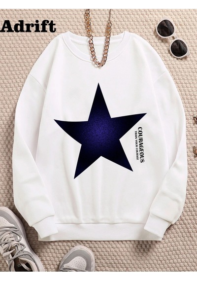 Startmore Adrift Yıldız Y2k Harajuka Style Sokak Trend Tasarım Harajuku/gotik Beyaz Beyaz