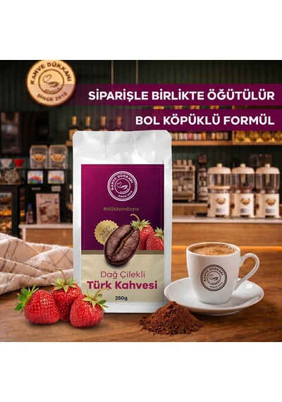 Dağ Çilekli Türk Kahvesi 250gr Hazır