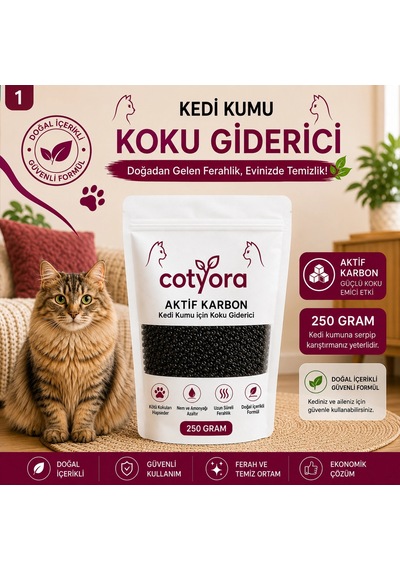 Active Carbon Kedi Kumu Koku Giderici 500 Gr Kedi Kumu İçin Aktif Karbonlu Koku Hapsedici