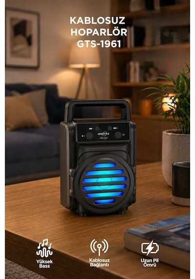 Torima GTS-1961 Bluetooth 5.0 RGB Işıklı Kablosuz Speaker