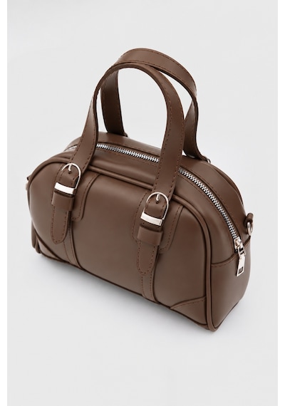 Shule Bags Peggy Oval Çapraz Çanta Fındık Kabuğu Kahverengi
