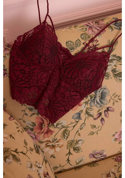 Defacto Dantelli Dantel Kaplı Pedli Balensiz Bralet G7763ax26spbr115 Bordo-br115