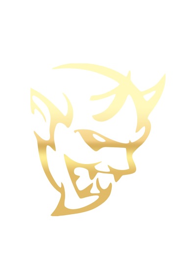 Şeytan Araba Sticker 17x17 Cm Gold