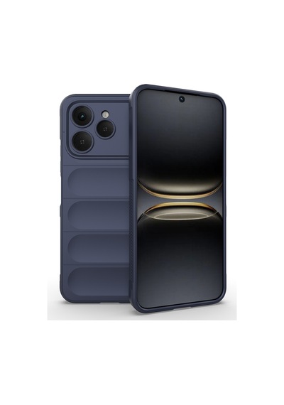 Tecno Spark 40 Kılıf Esnek Tpu Oyuklu Arka Yüzey Tasarımlı Zore Etnik Silikon Kapak Lacivert