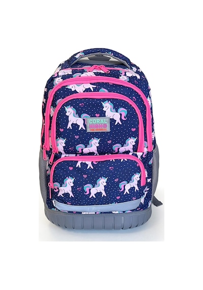 Coral High Kids Unicorn Desenli, Lacivert Renkli, İki Kademeli Çekçekli, Sırt Ve Okul Çantası 24023