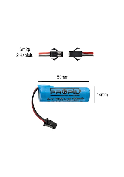 3.7v 14500 Lion 2 Adet Oyuncak Pili Ve Usb Şarj Cihazı