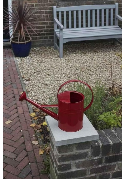 Olivia 3,5 Litre Metal Çiçek Bahçe Sulama Kabı Modern Dekoratif Çok Amaçlı Sulak Transparan Kırmızı