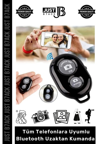 Uzaktankumanda Bluetooth Tüm Telefonlara Uyumlu Pilli Fotoğraf Video Selfie Uzaktan Kumanda