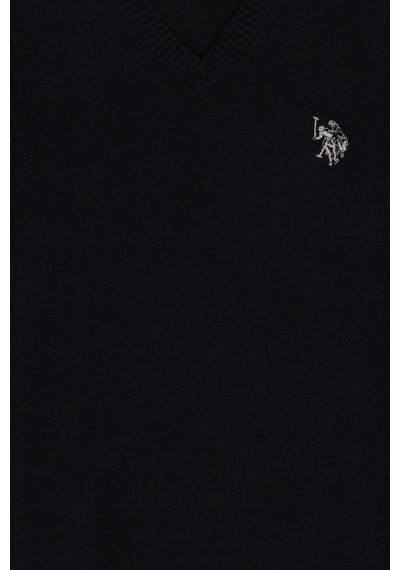 U.S. Polo Assn. Erkek Çocuk Siyah Basic V Yaka Kazak 50294200-VR046